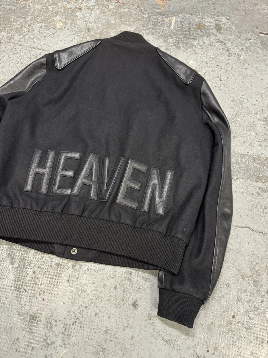 AW2017 Saint Laurent Black Leather Heaven Wool Boober Jacket - Image 13