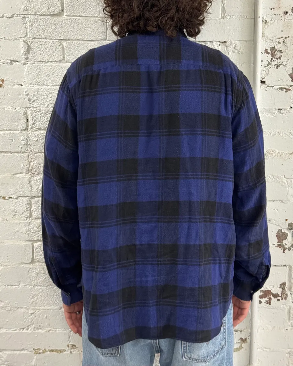 AW2017 Saint Laurent Blue & Black Flannel Shirt - Image 3