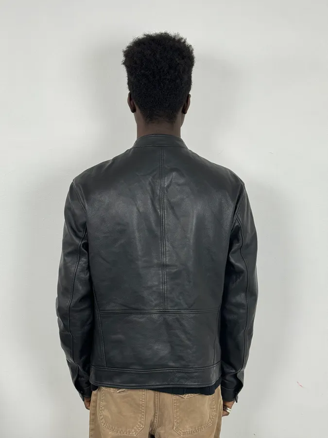 AW2017 Versace Biker Black Leather Jacket - Image 3