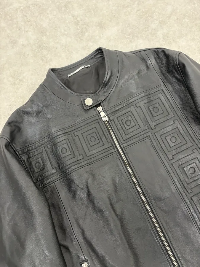 AW2017 Versace Biker Black Leather Jacket - Image 5