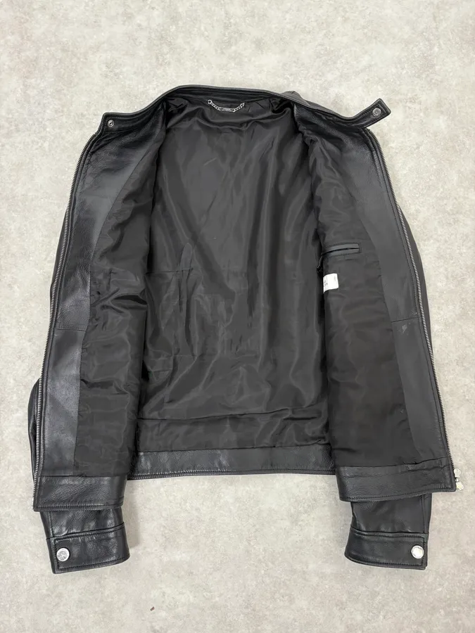 AW2017 Versace Biker Black Leather Jacket - Image 7