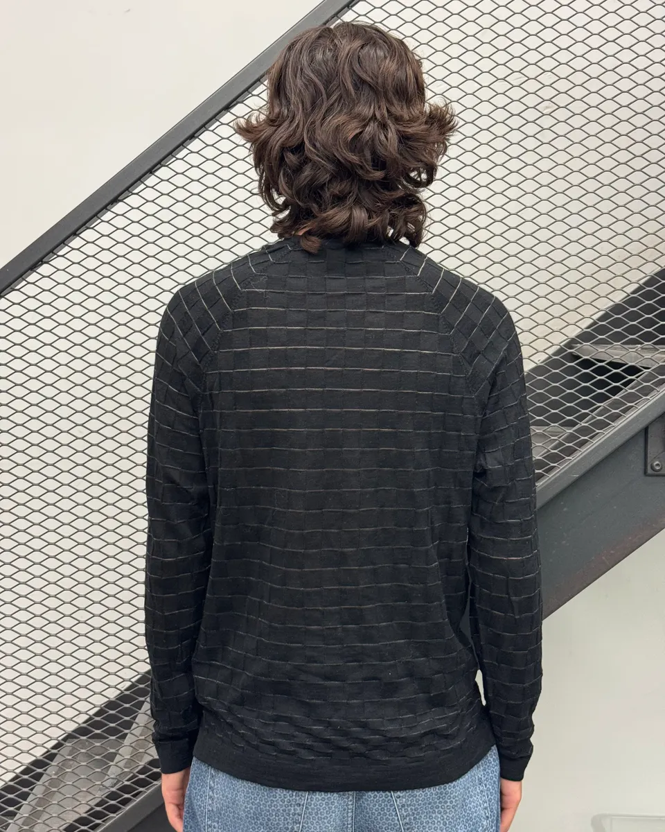 AW2017 Versace Black Checkered Sweater - Image 3