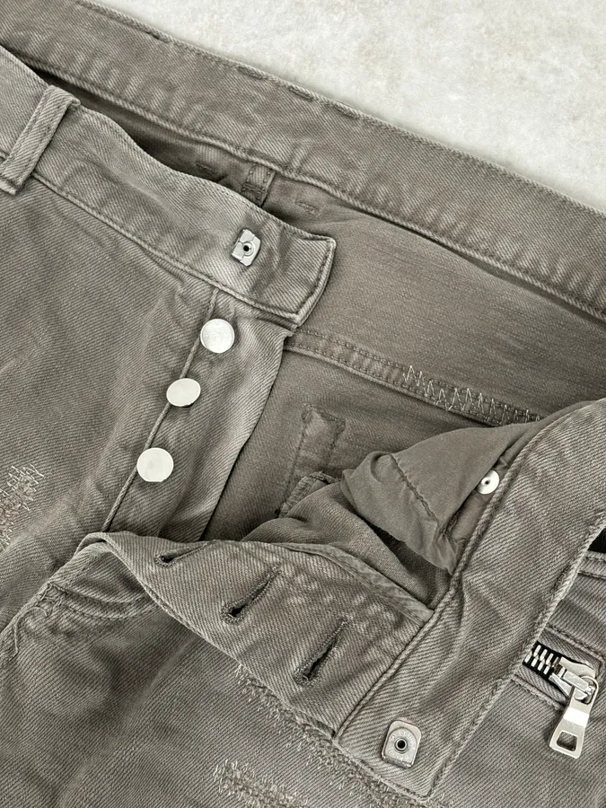 AW2018 Balmain Grey Distressed Skinny Biker Jeans - Image 9