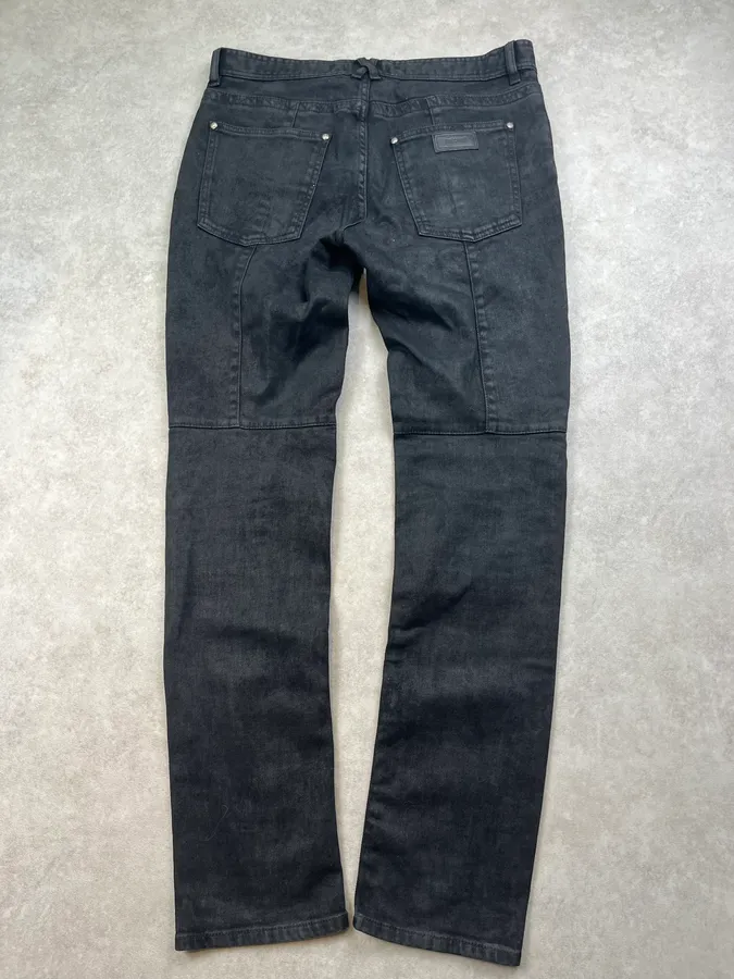 AW2018 Cavalli Black Rock Biker Denim Jeans - Image 7