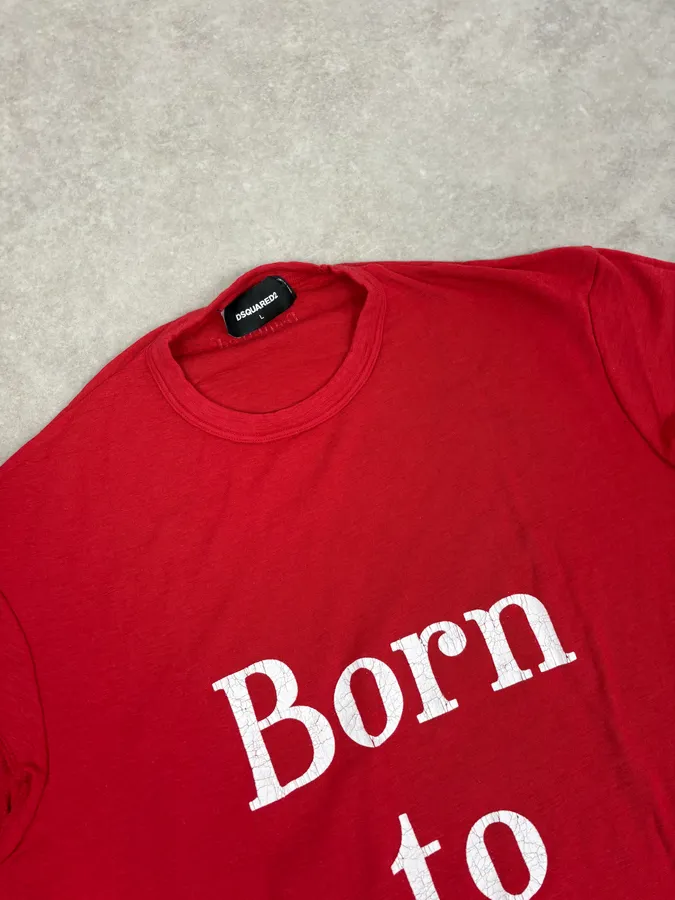 AW2018 Dsquared2 Red Born To Ride T-Shirt - Image 5