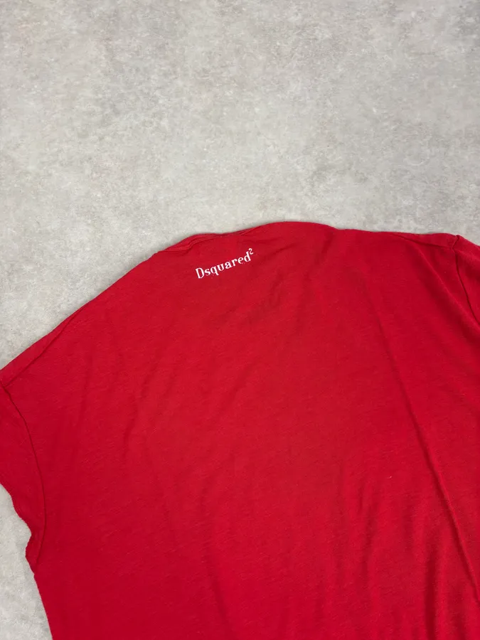 AW2018 Dsquared2 Red Born To Ride T-Shirt - Image 8