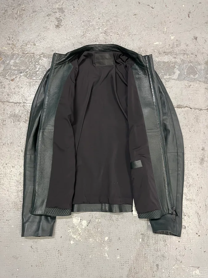AW2018 Emporio Armani Grained Hybrid Leather Jacket - Image 8