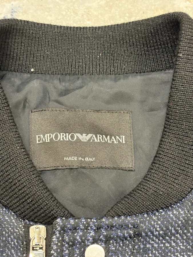AW2018 Emporio Armani Navy Two Tone Bomber Jacket - Image 8