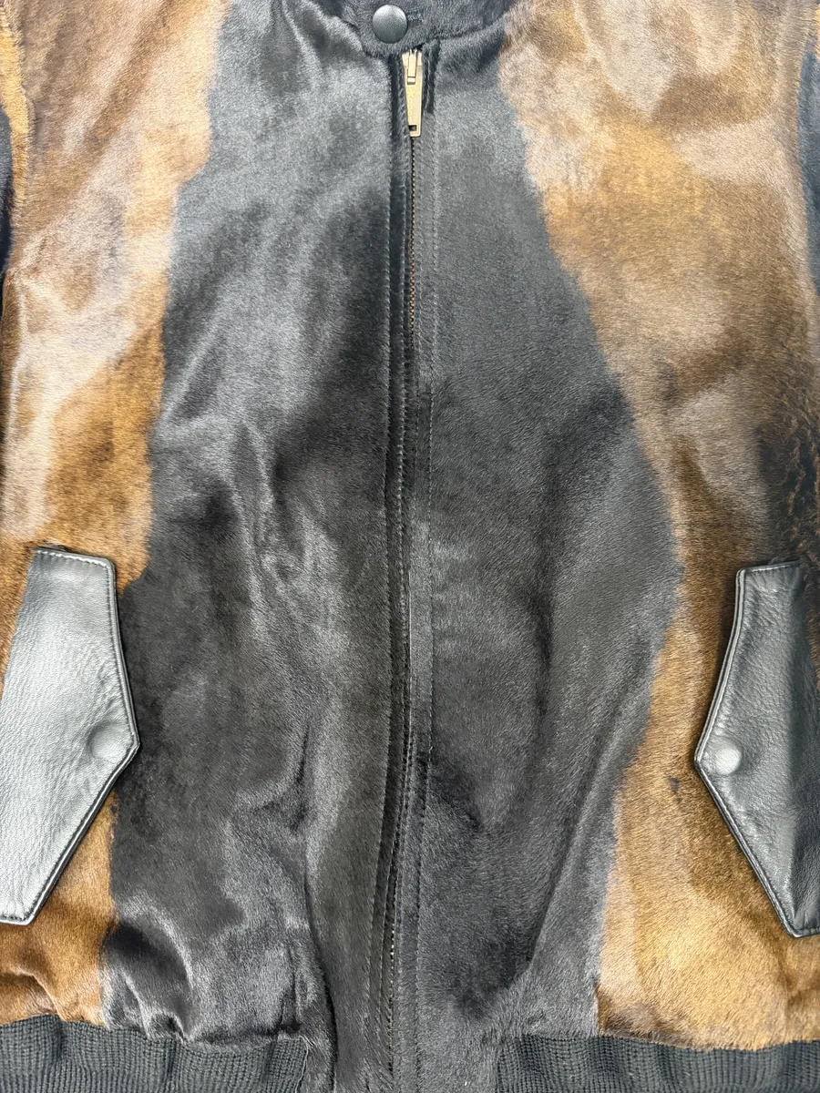 AW2018 Golden Goose Black & Brown Pony Hair Leather Jacket - Image 9