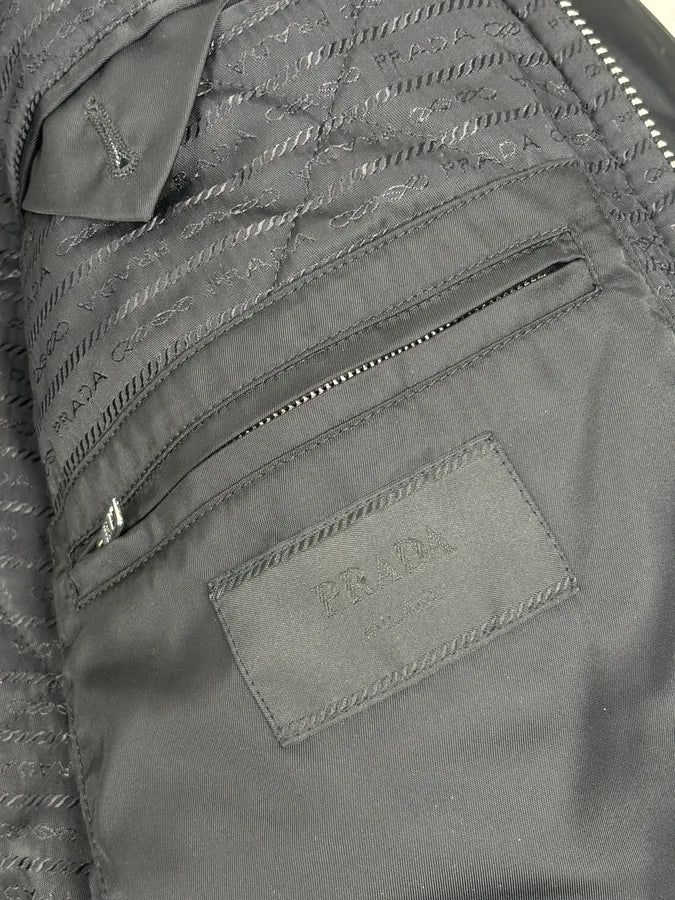 AW2018 Prada Black Puffer Shearling Leather Jacket - Image 10