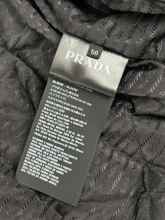 AW2018 Prada Black Puffer Shearling Leather Jacket - Image 11