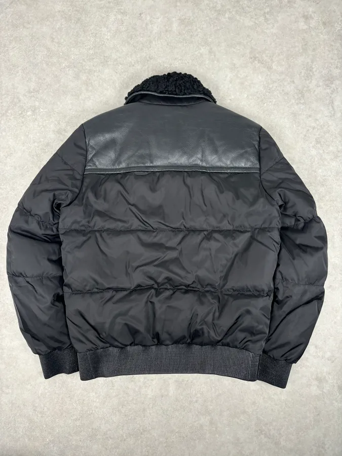 AW2018 Prada Black Puffer Shearling Leather Jacket - Image 5
