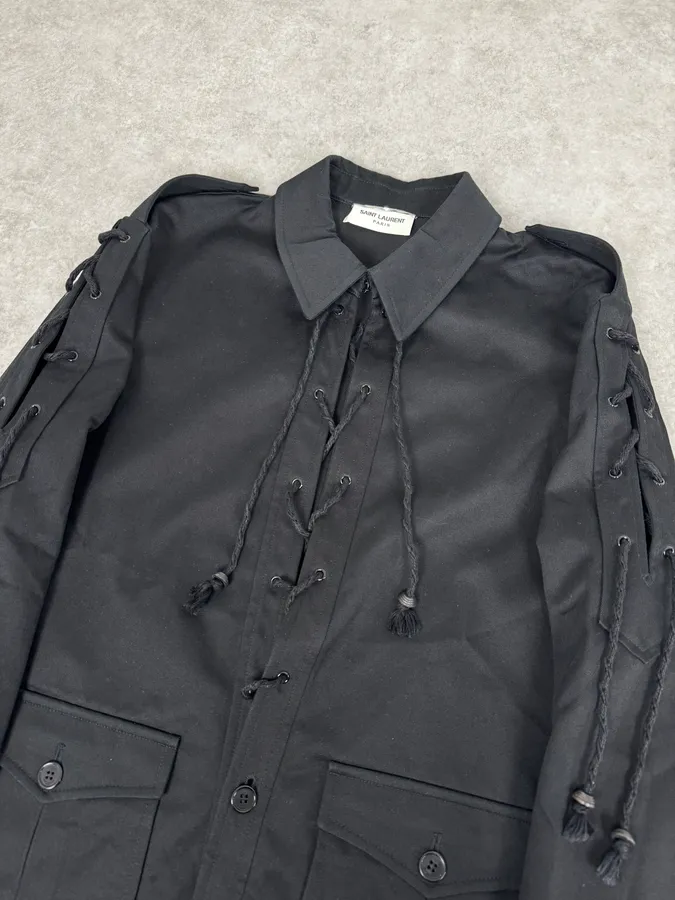 AW2018 Saint Laurent Black Laced Jacket - Image 5