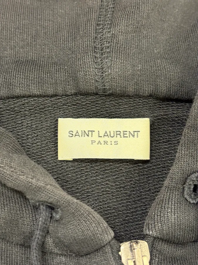 AW2018 Saint Laurent Navy Zip-up Hoodie - Image 8