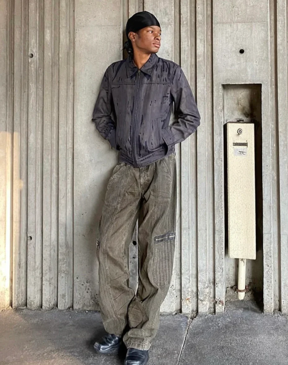 AW2019 Armani Elevation Parachute Cargo Olive Pants (XL) - Image 2