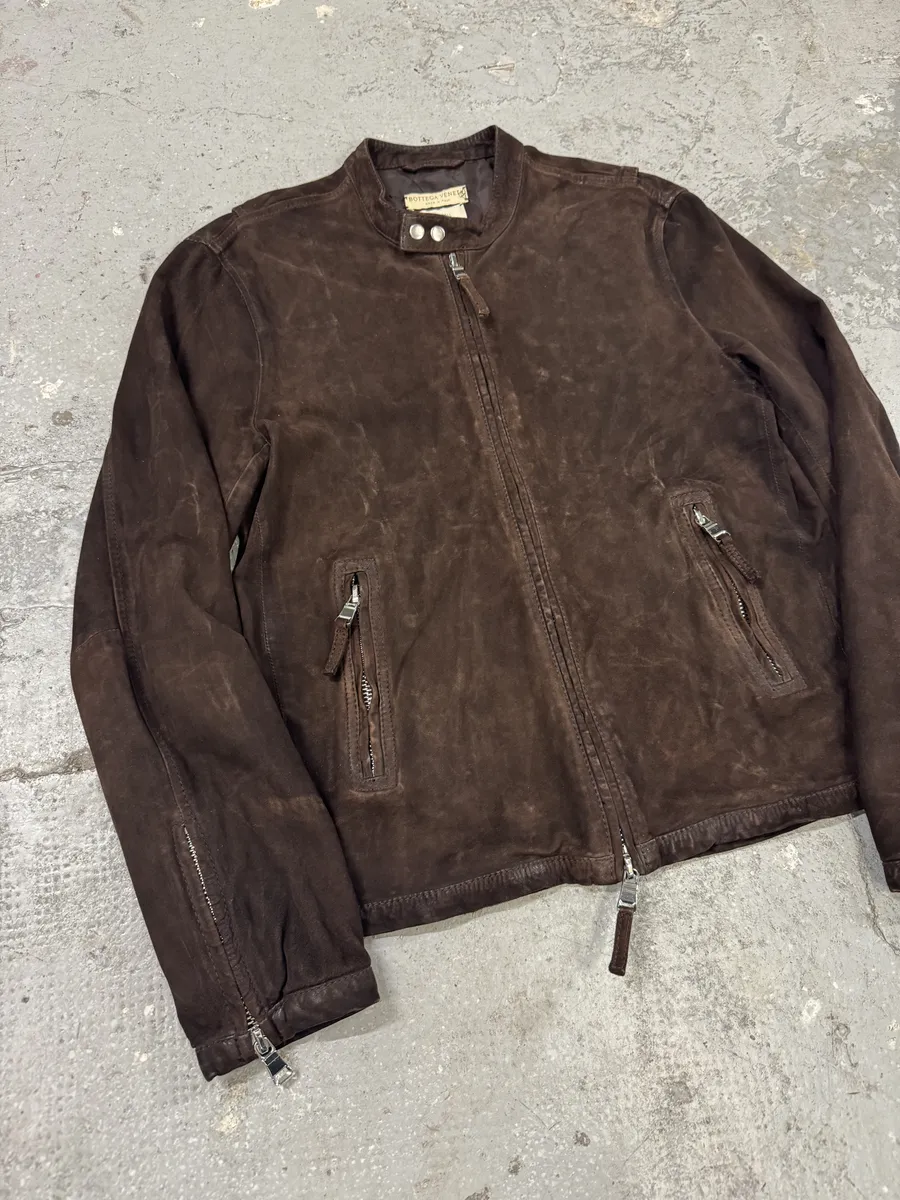 AW2019 Bottega Veneta Brown Suede Leather Jacket - Image 8