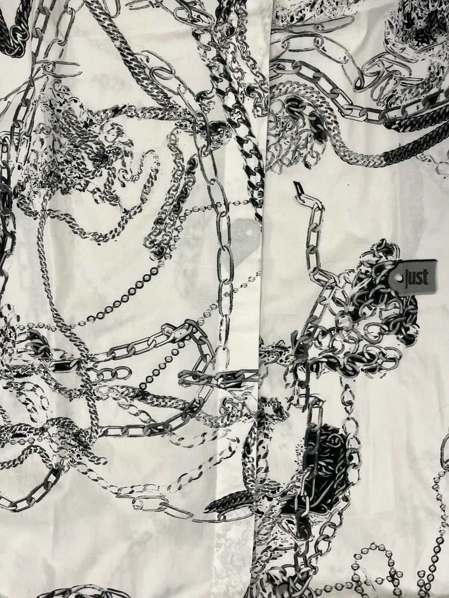 AW2019 Cavalli White Chain Linked Mafia Shirt - Image 10