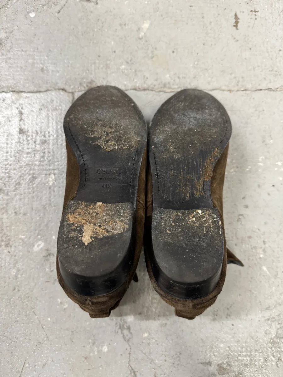 AW2019 Céline Jodhpur Suede Leather Boots by Hedi Slimane - Image 4