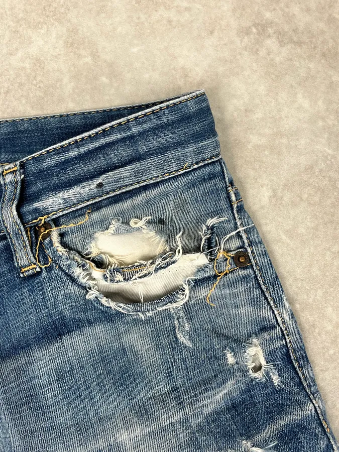 AW2019 Dsquared2 Blue Painted Denim Jeans - Image 10