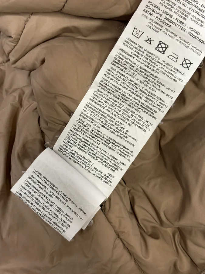 AW2019 Emporio Armani Beige Nylon Zip Bomber Jacket - Image 12