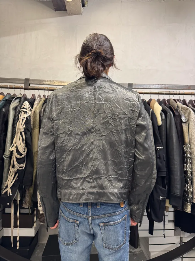 AW2019 Emporio Armani Metallic Grey Buttoned Jacket - Image 3