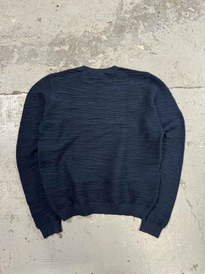 AW2019 Emporio Armani Navy Pleats Sweater - Image 6