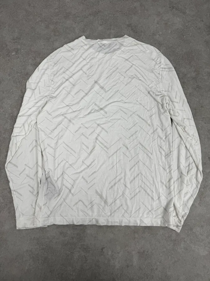 AW2019 Giorgio Armani Lines White Longsleeves - Image 4