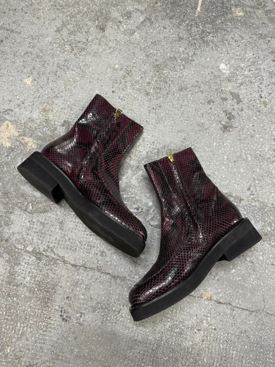 AW2019 Marni Purple & Black Python Leather Boots - Image 6
