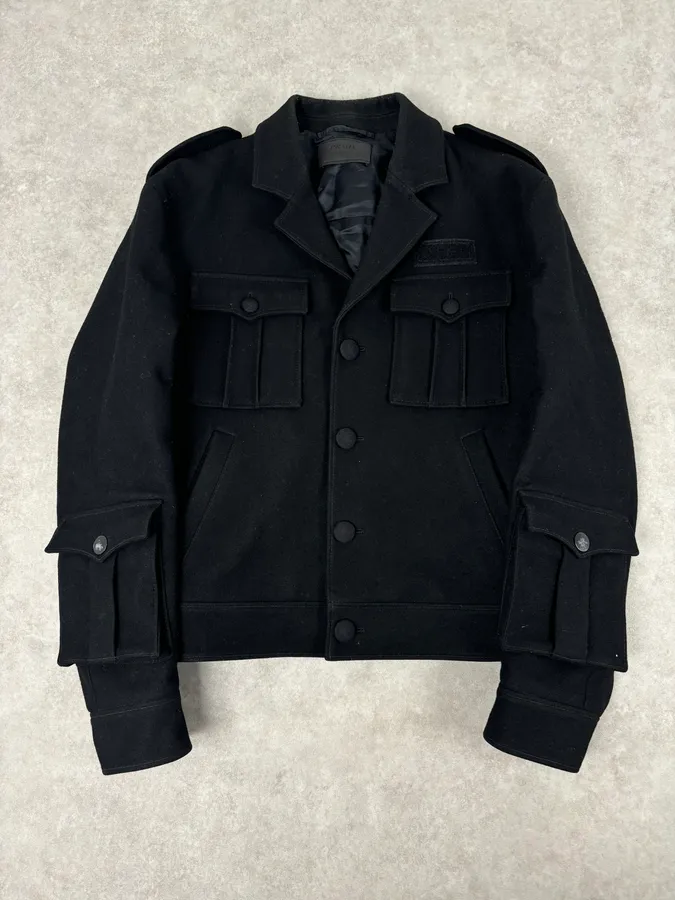 AW2019 Prada Black Wool Multi-Pocket Blazer Jacket
