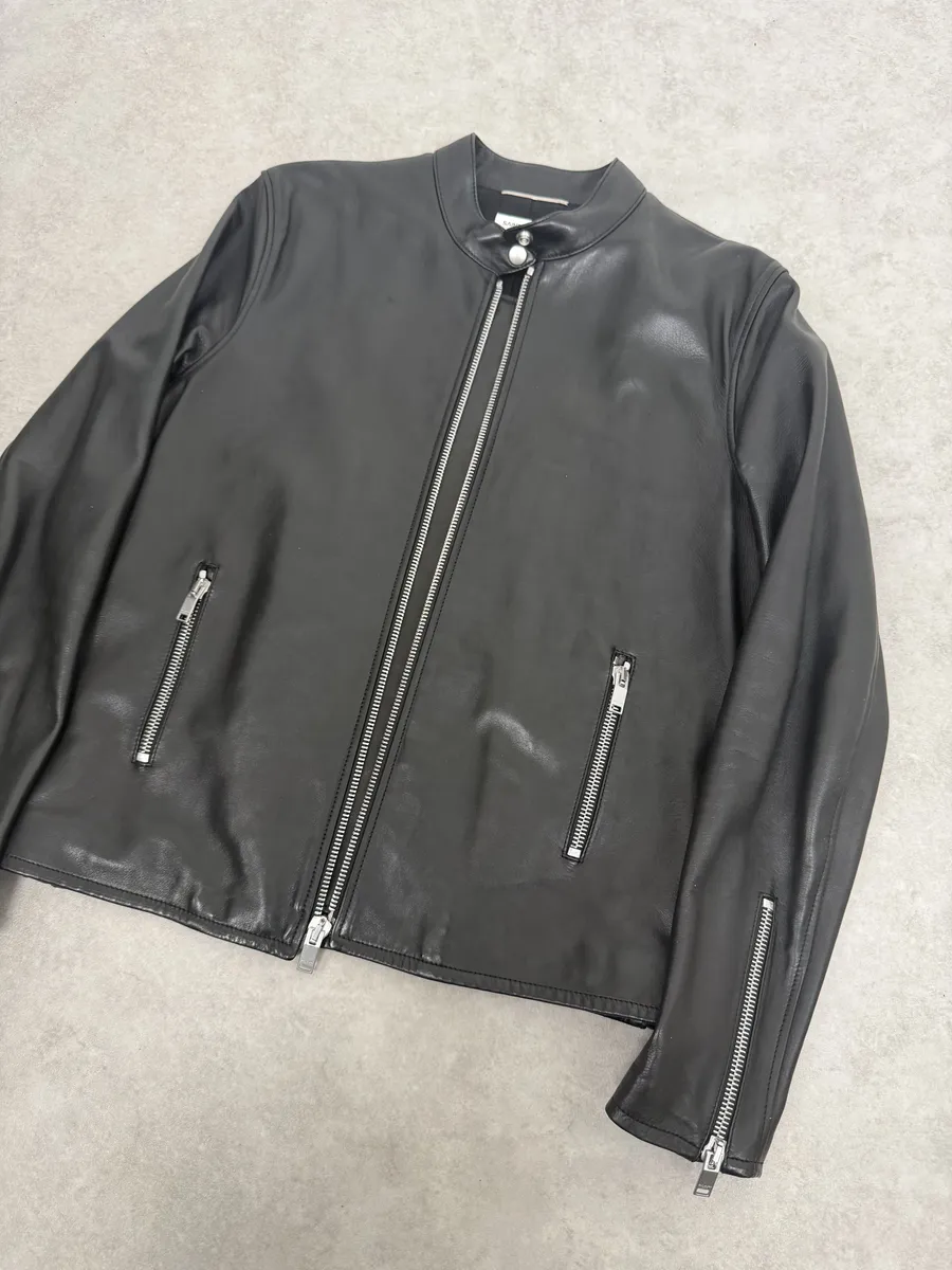 AW2019 Saint Laurent Black Premium Multi Zip Biker Leather Jacket - Image 11