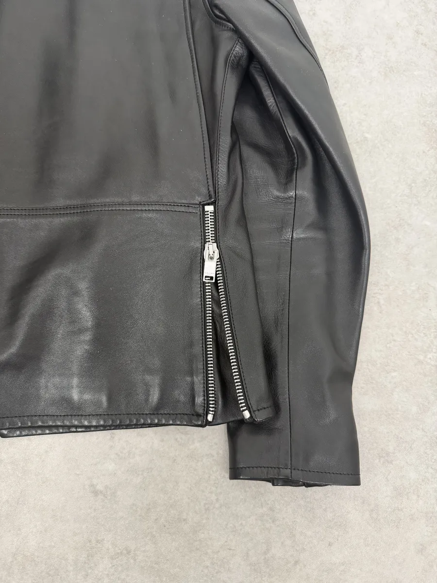 AW2019 Saint Laurent Black Premium Multi Zip Biker Leather Jacket - Image 12
