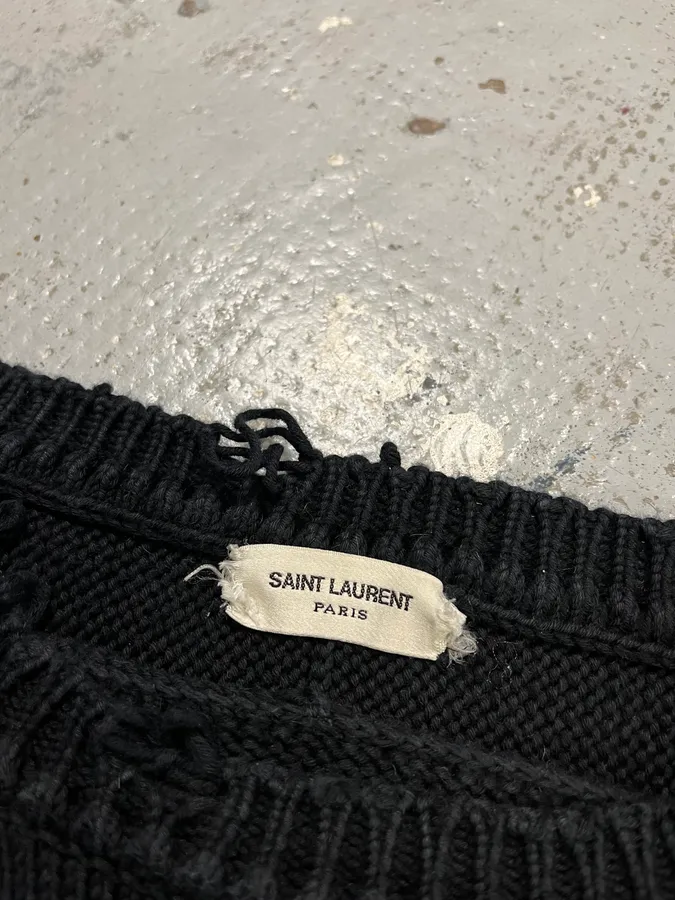 AW2019 Saint Laurent Distressed Black Sweater - Image 8