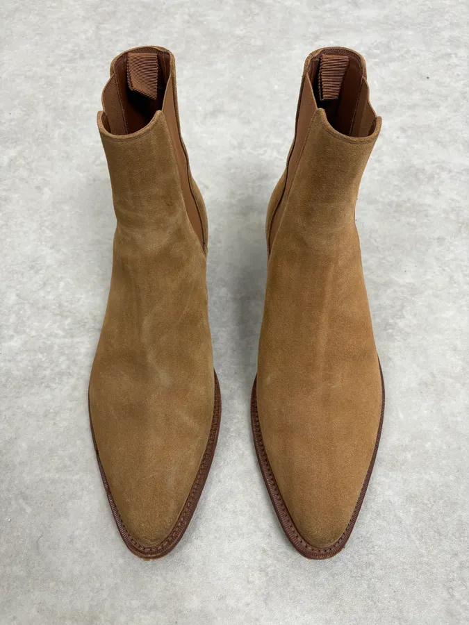 AW2020 Celine Beige Suede Leather Boots - Image 2