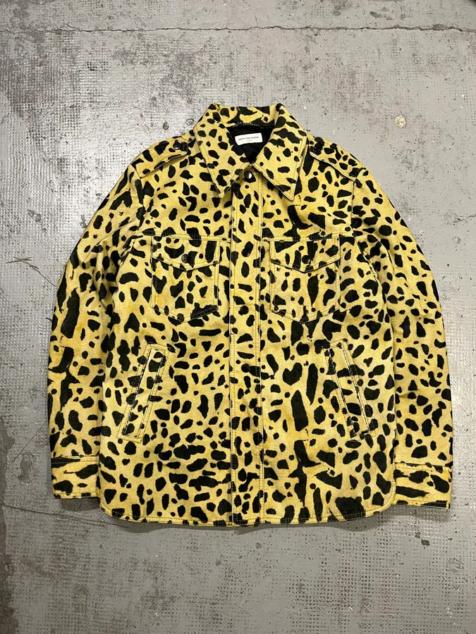 AW2020 Dries Van Noten Corduroy Leopard Yellow Jacket - Image 5