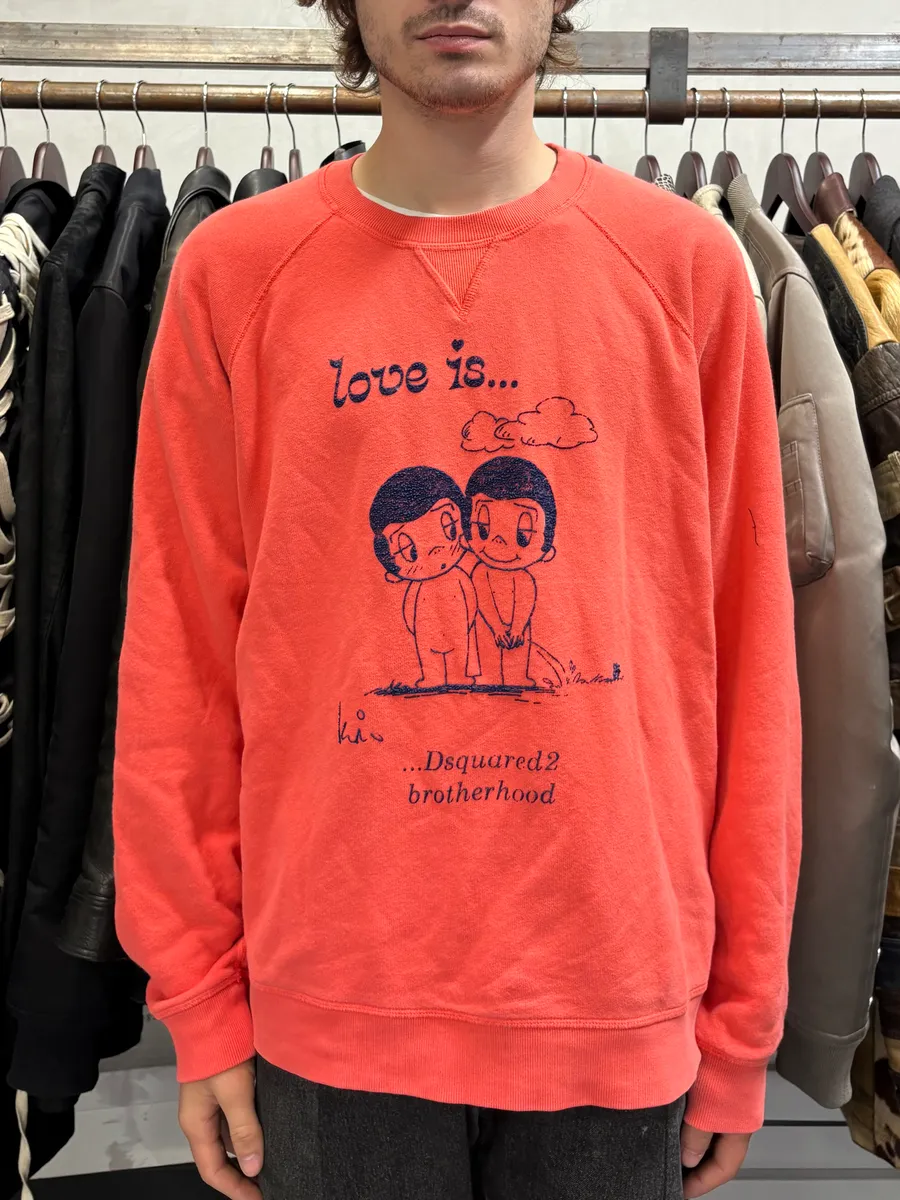AW2020 Dsquared2 Love is Orange Contemporary Crewneck Sweater - Image 2