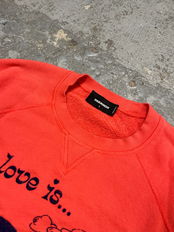 AW2020 Dsquared2 Love is Orange Contemporary Crewneck Sweater - Image 5