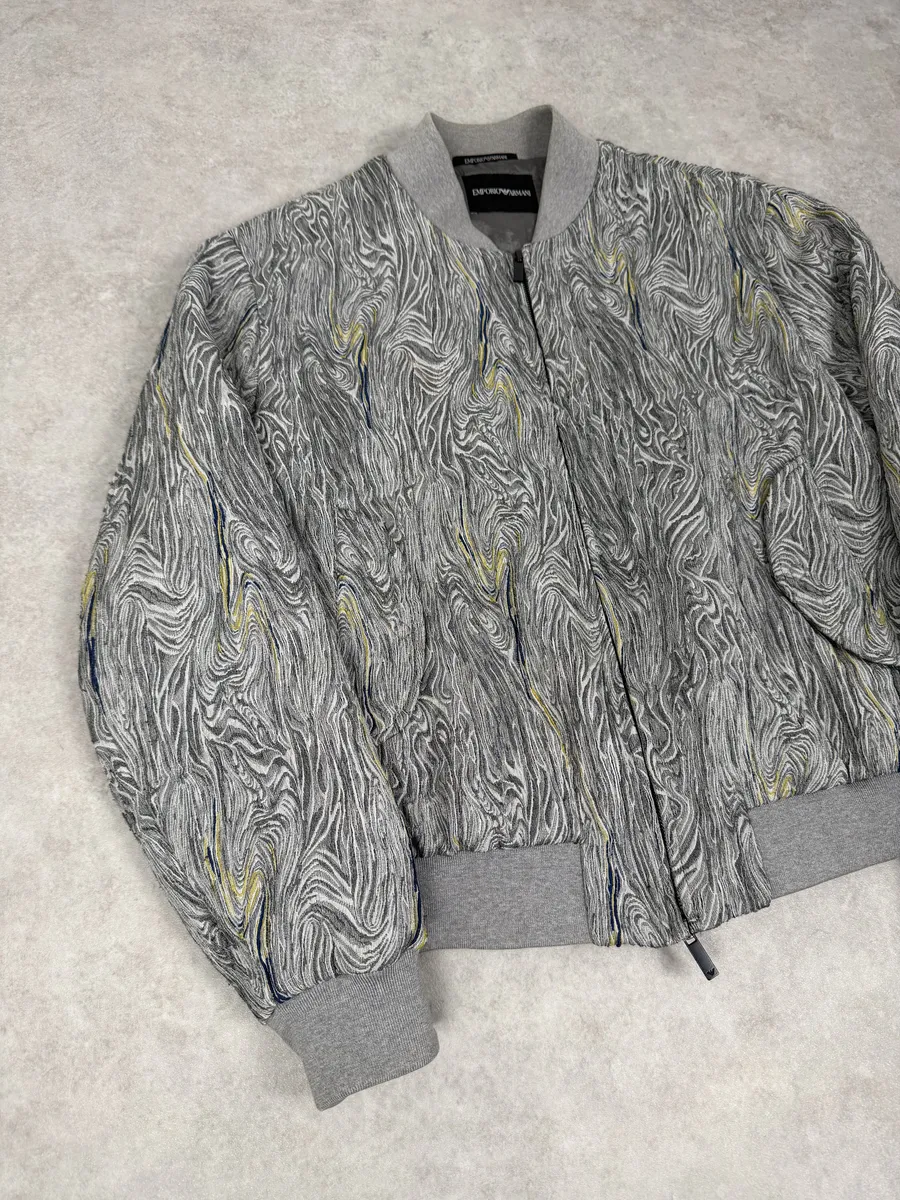 AW2020 Emporio Armani Grey Psychadelic Bomber Jacket - Image 8