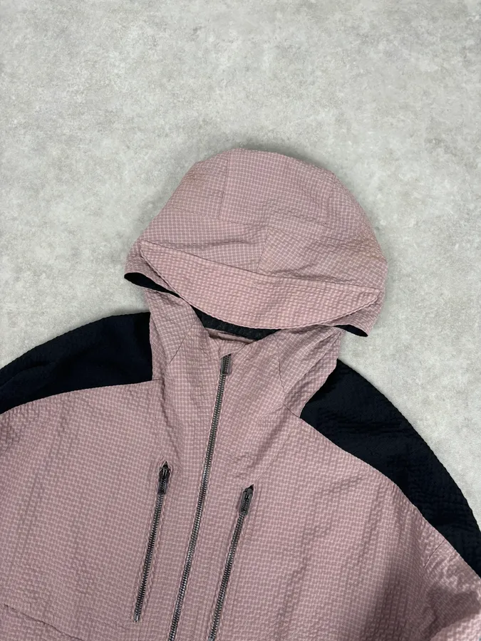 AW2020 Emporio Armani Rose Nylon Windbreaker Jacket - Image 4