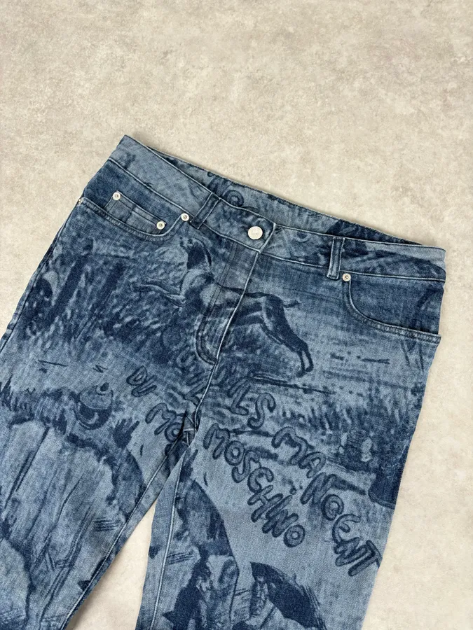 AW2020 Moschino Blue Naval Slim Denim Jeans - Image 5