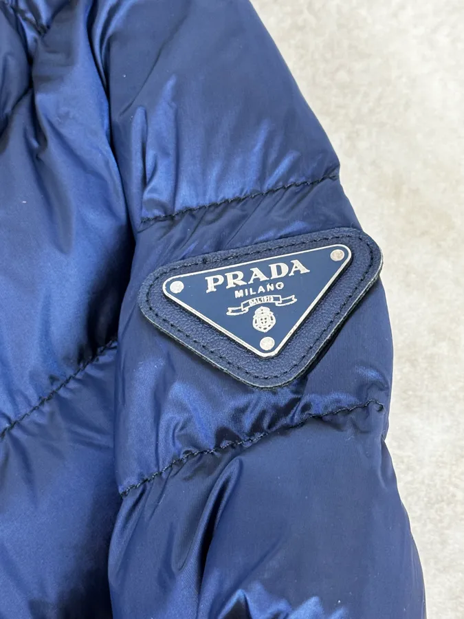 AW2020 Prada Black & Navy Reversible Puffer Hooded Jacket - Image 14