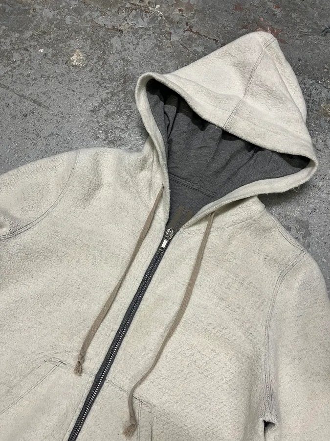 AW2020 Rick Owens Grey Zip-Up Sweater - Image 6