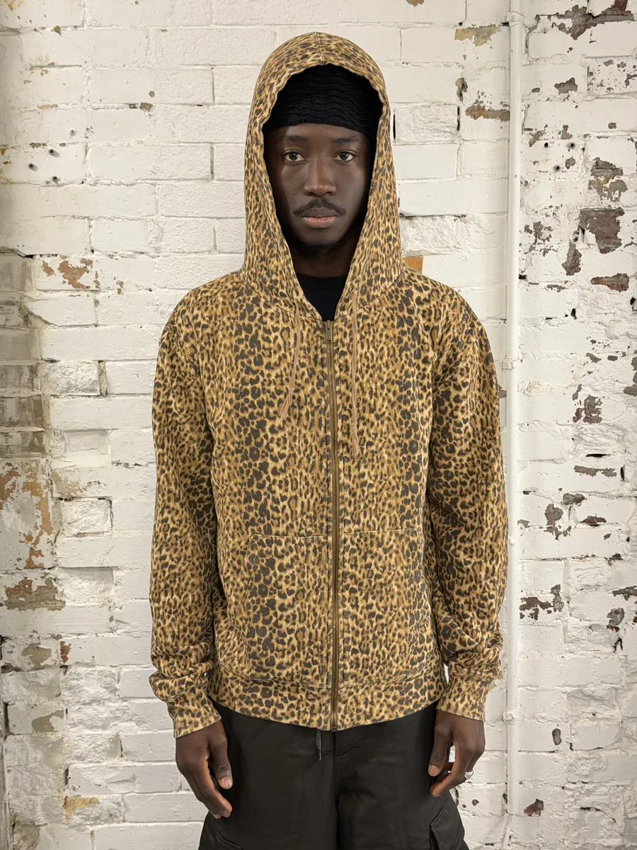 AW2020 Saint Laurent Leopard Zip-up Hoodie - Image 2
