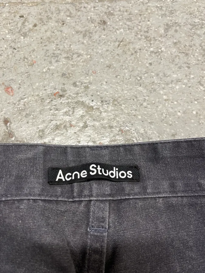 AW2021 Acne Studios Grey Stonewashed Carpenter Pants - Image 9
