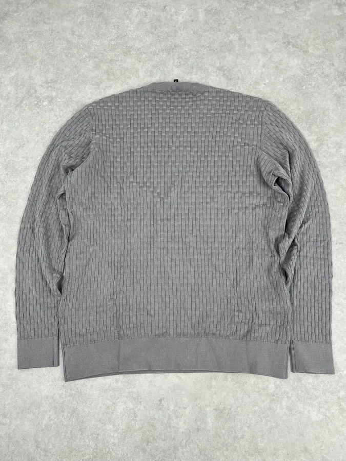 AW2021 Emporio Armani Grey Woven Wool Sweater - Image 6