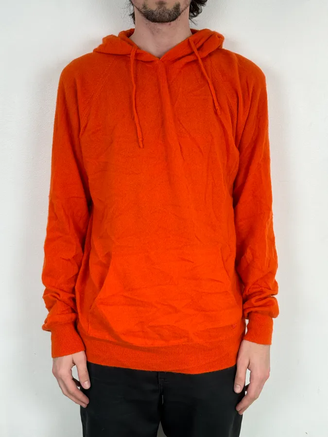 AW2021 Emporio Armani Orange Cashmere Light Hoodie - Image 2
