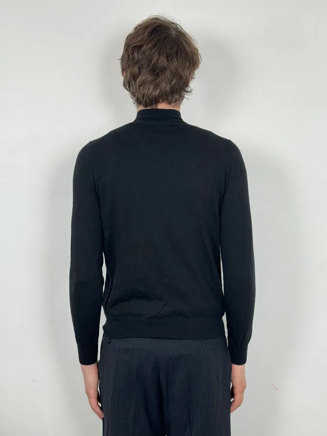 AW2021 Prada Minimalist Black Wool Sweater - Image 2