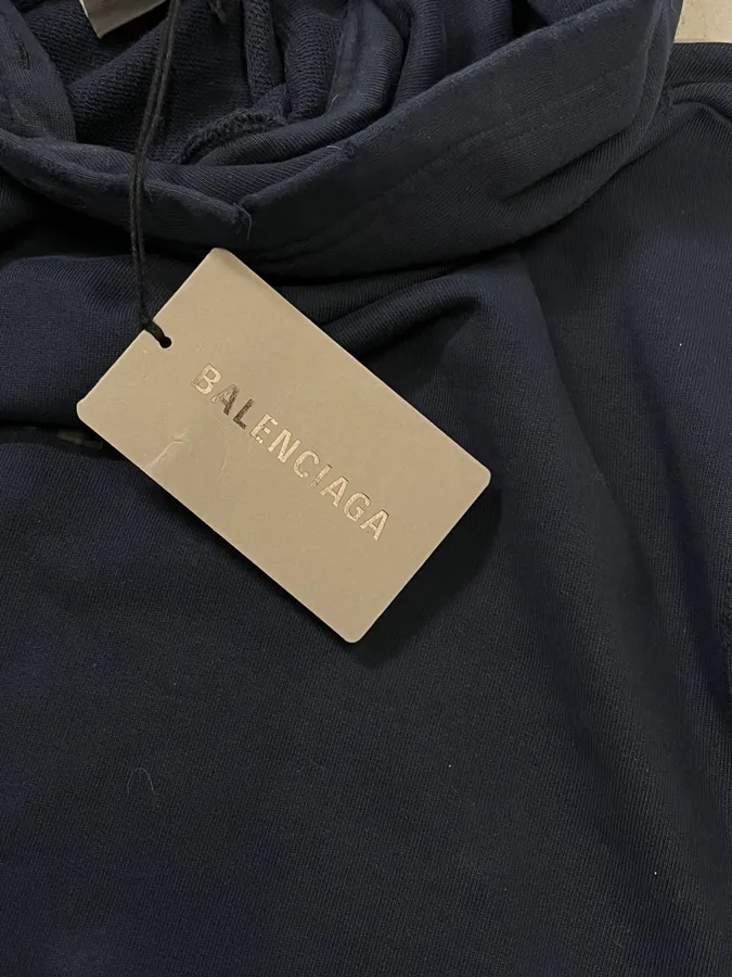 AW2022 Balenciaga Oversized Navy Hoodie by Demna - Image 10