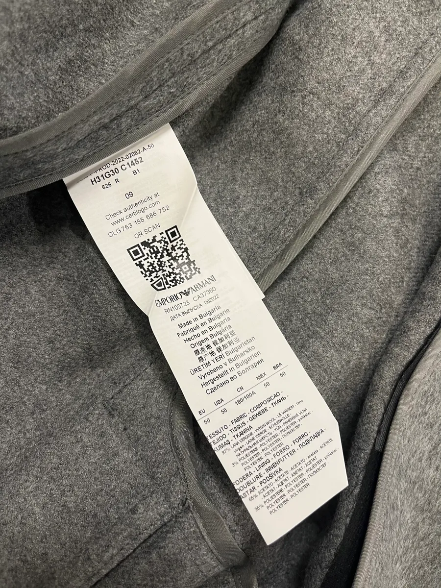 AW2022 Emporio Armani Asymmetrical Samurai Grey Jacket - Image 10