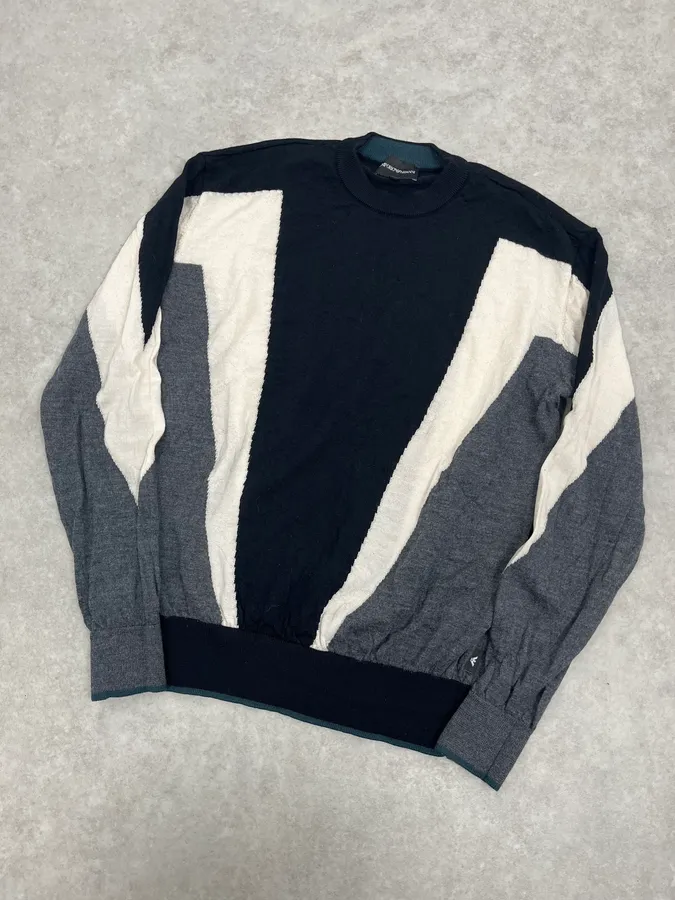 AW2022 Emporio Armani Shape Black & White Wool Sweater - Image 4