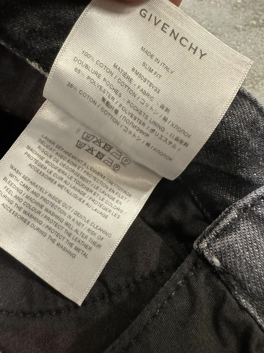 AW2022 Givenchy Distressed Monochrome Slim Jeans - Image 10